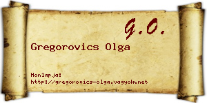 Gregorovics Olga névjegykártya